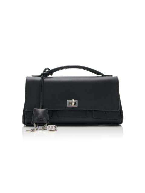 BALENCIAGA Bel Air Small Leather Clutch on Strap black