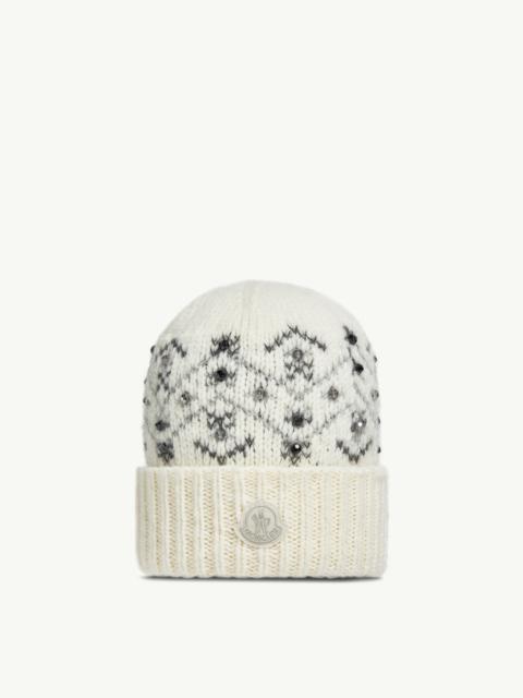 Moncler Crystal-Embroidered Alpaca Blend Beanie