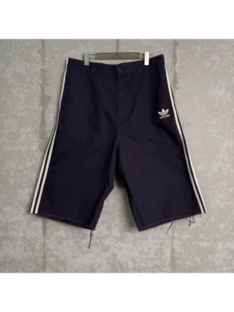 BALENCIAGA Balenciaga Paris Adidas Collaboration Trefoil Striped Black Shorts