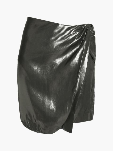 Other Designers Shanina wrap-effect lamé mini skirt