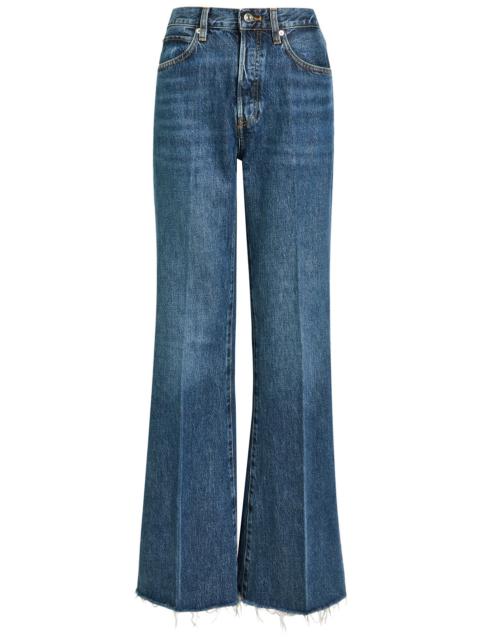 FRAME Frame The Lax Distressed Flared-leg Denim Jeans