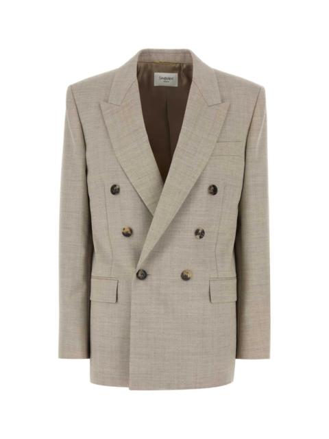 SAINT LAURENT Saint Laurent Women Cappuccino Wool Blazer