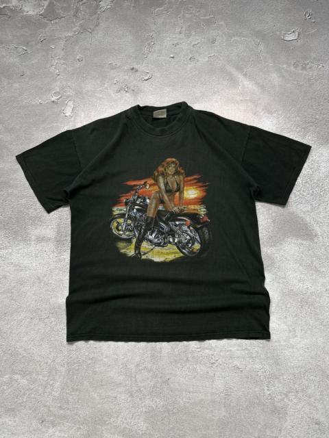 Other Designers Vintage Harley Davidson Style Naked Girl Faded Tee T Shirt
