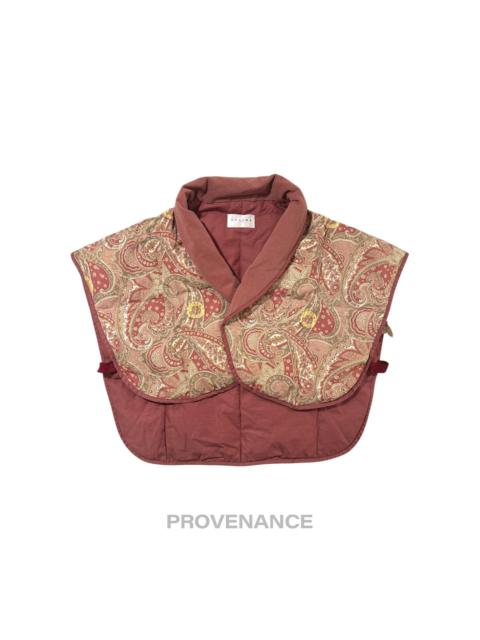 Celine Logo Padded Down Vest - Red Paisley