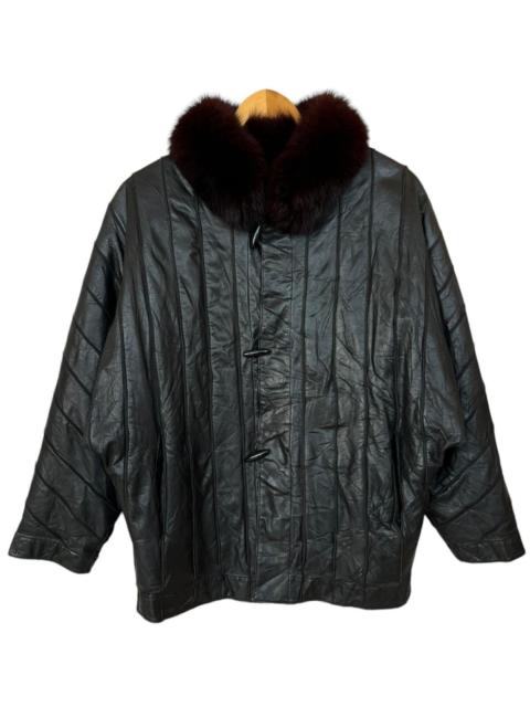 Other Designers Vintage - Japanese Leather Mohair Black Fur Leather Jacket