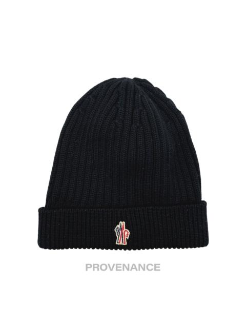 Moncler Grenoble Moncler Grenoble Logo Knit Beanie Cap - Black