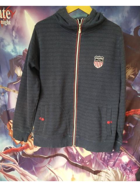 Champion Champion New York USA Stripes Navy Zipper Hoodie Jacket