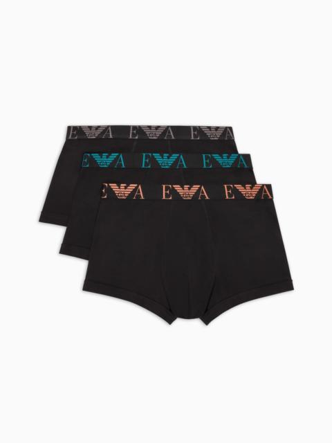 EMPORIO ARMANI THREE-PACK OF BOXER BRIEFS WITH BOLD MONOGRAM LOGO