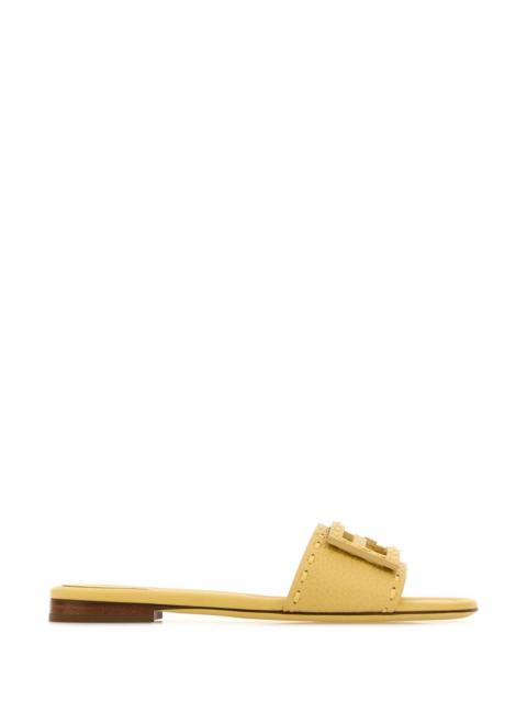 FENDI Fendi Women Yellow Leather Baguette Slippers