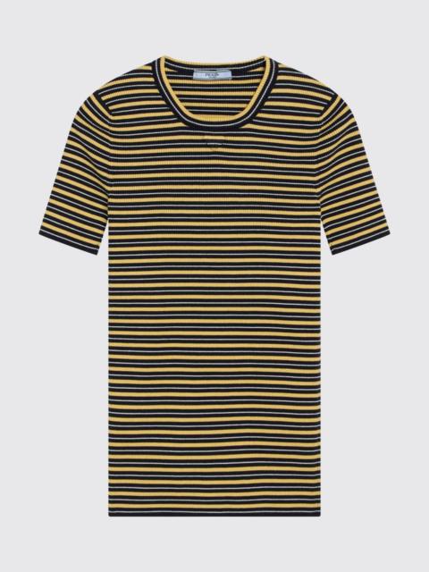Prada Prada Women Striped Cotton Blend Crew-Neck Pullover Prada