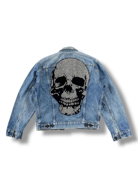 Other Designers LVC × Levi's Vintage Clothing × Vintage - Vintage Levis Trucker Denim Jacket Distressed Skull Patches