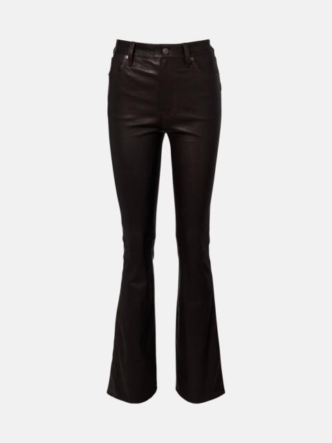 FRAME Reboot Crop leather bootcut pants