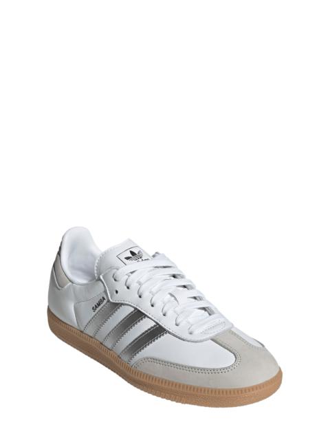 adidas Samba OG Sneaker in White/Silver Metallic/Grey at Nordstrom