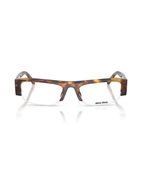 Miu Miu Miu Miu 54mm Rectangular Sunglasses in Honey Havana /Blue Light at Nordstrom