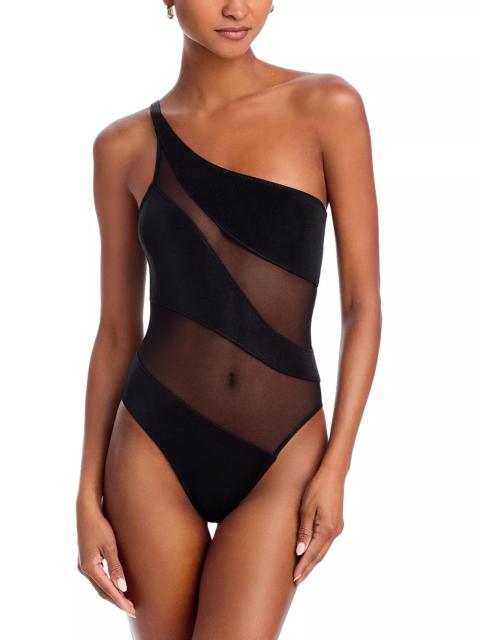 NORMA KAMALI Snake Mesh Mio One Piece Swimsuit