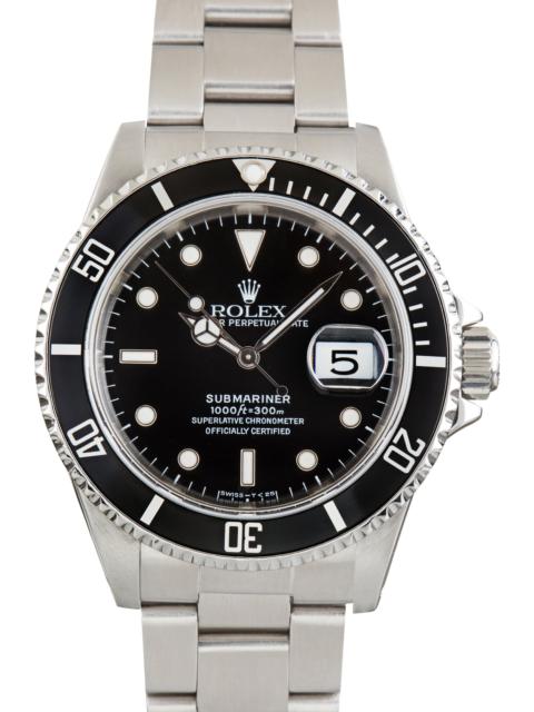 ROLEX Used Stainless Steel Rolex Submariner Ref 16610 Black Dial