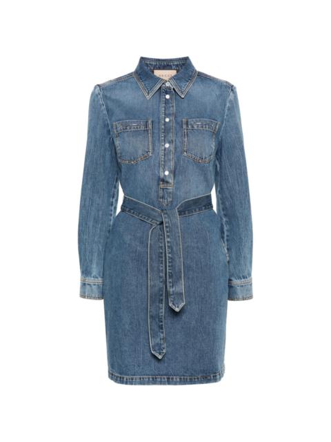 Horsebit-detail denim dress