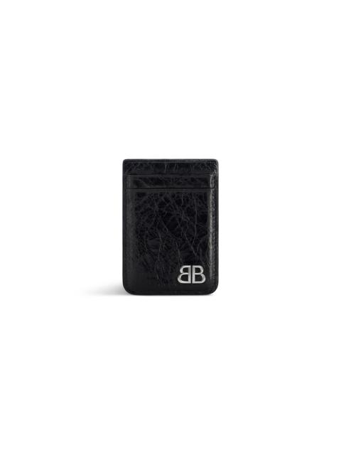 BALENCIAGA Men's Monaco Magnet Card Holder  in Black