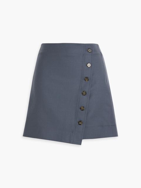 Loulou de Saison Mahaz wool-twill mini wrap skirt