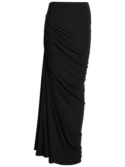 Alaïa Alaïa Ruched Stretch-mesh Maxi Skirt