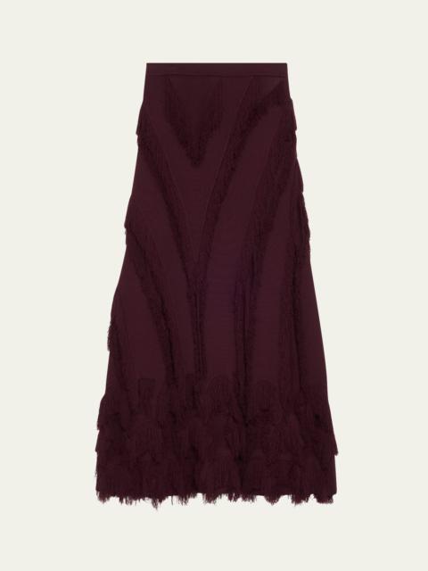 Astrid Macrame Fringe Knit Maxi Skirt