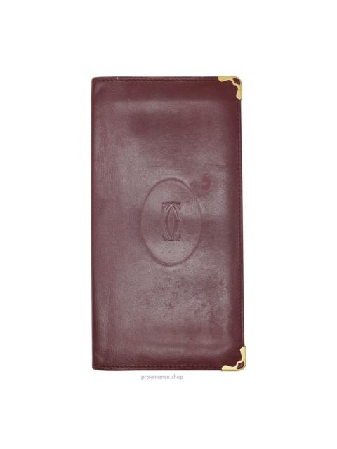 Cartier Long Wallet - Burgundy Calfskin Leather