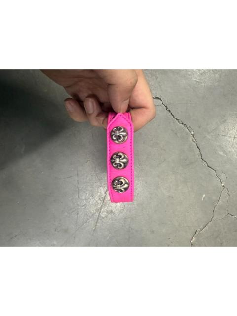 Chrome Hearts Chrome Hearts Scout Flower Pink Leather Bracelet Limited Edition