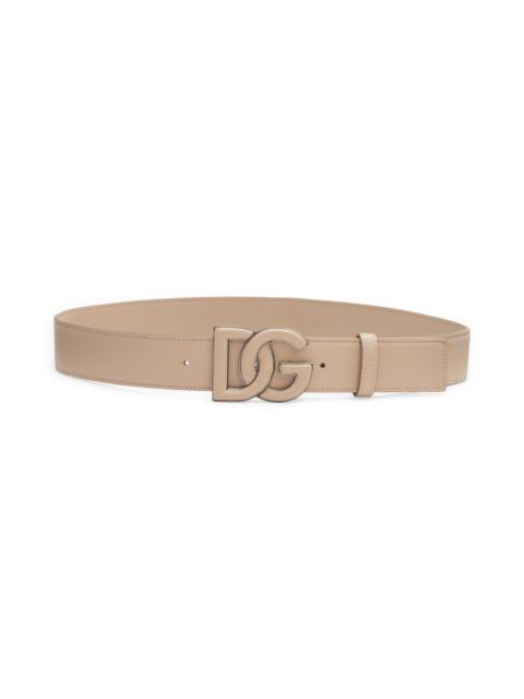 Dolce & Gabbana DG Logo Buckle Leather Belt