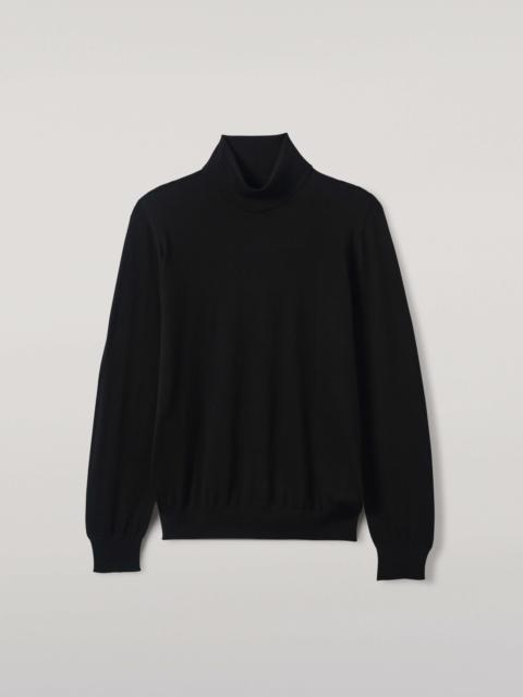 Johnstons of Elgin Superfine Cashmere Black Roll Neck Jumper