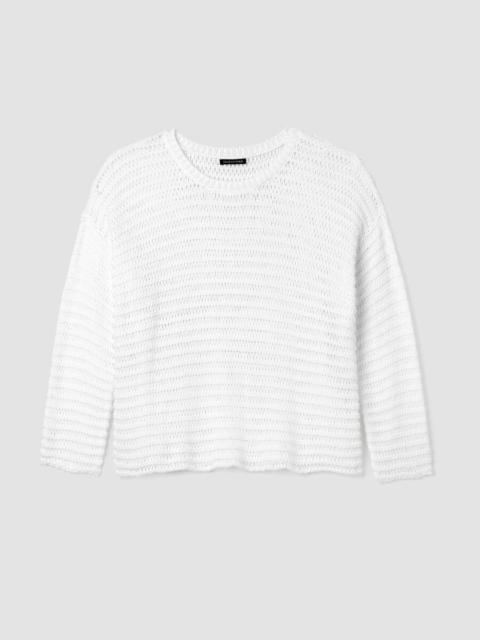 EILEEN FISHER Peruvian Organic Cotton Cord Crew Neck Top