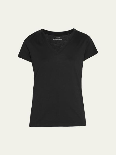 Vince Essential Pima Cotton V-Neck Tee