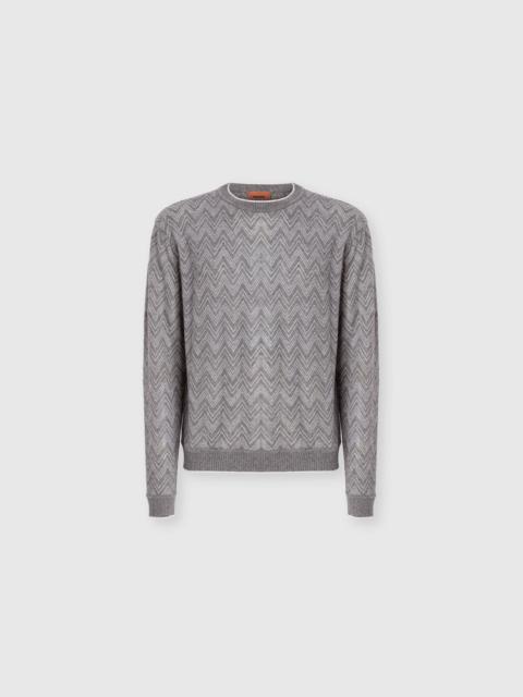 Missoni Crew-neck cashmere pullover with zigzag pattern