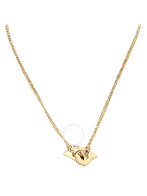 FERRAGAMO Ferragamo Double Gancini Pendant Necklace With Crystals