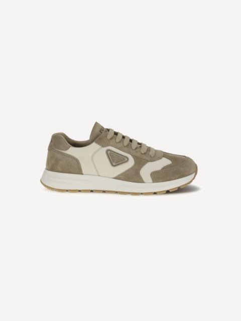 Prada Prax Sneakers in suede and Re-Nylon