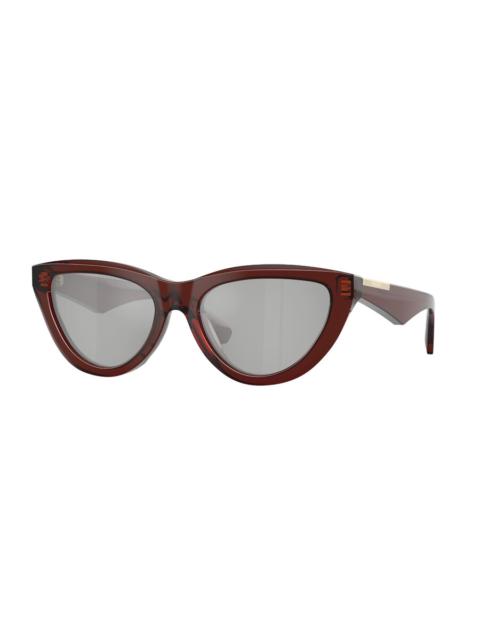 Burberry Burberry Clear SIlver Mirror Cat Eye Ladies Sunglasses BE4436U 41448V 55