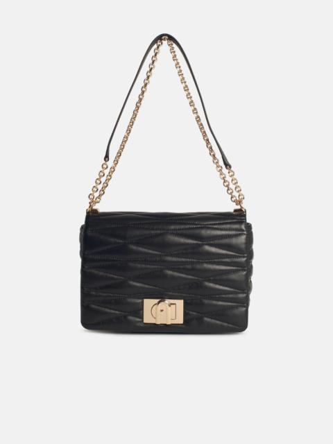 FURLA MEDIUM '1927' BLACK LEATHER CROSSBODY BAG