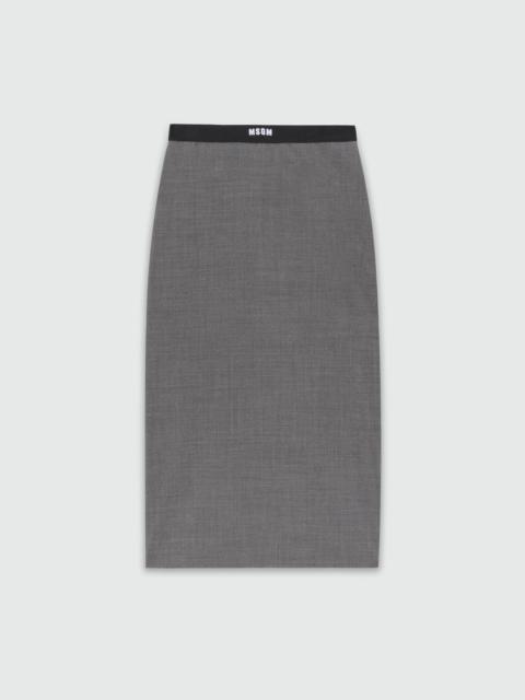 MSGM MSGM anthracite pencil skirt in cool wool with elastic band