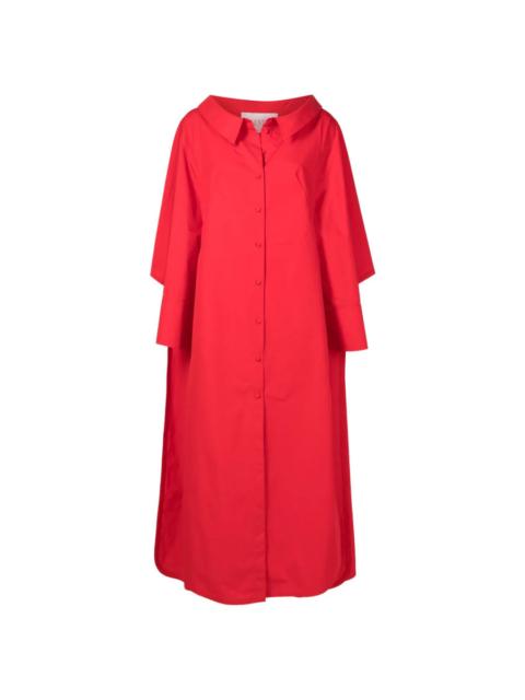 Valentino Valentino Garavani Cape-Detail Cotton Maxi Dress