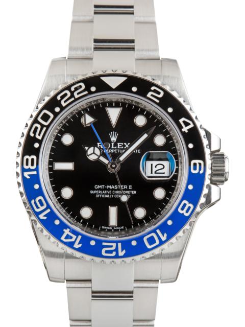 ROLEX Pre-Owned Rolex GMT-Master II Batman Bezel Ref 116710BLNR Oyster Band