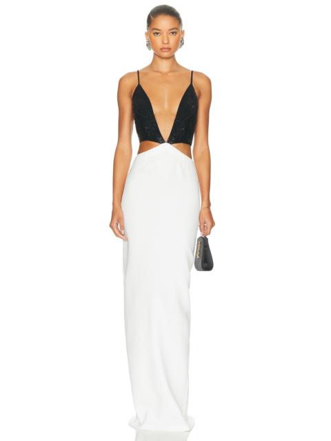 MÔNOT Cutout Embroidered Maxi Dress