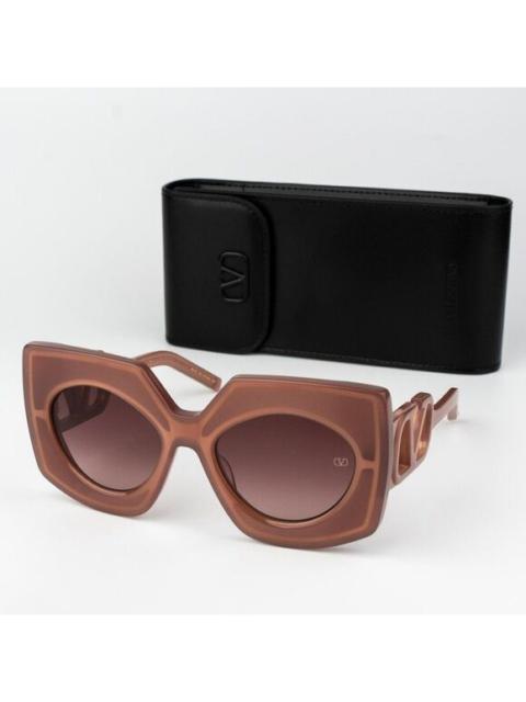 Valentino Valentino Women Sunglasses Titanium Pink Gold Rose Oversized Square V - SOUL