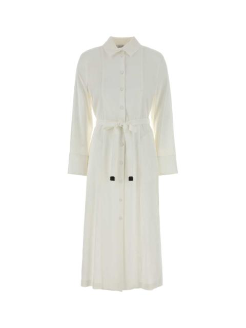 Max Mara Max Mara Women White Stretch Linen Blend Nordica Shirt Dress
