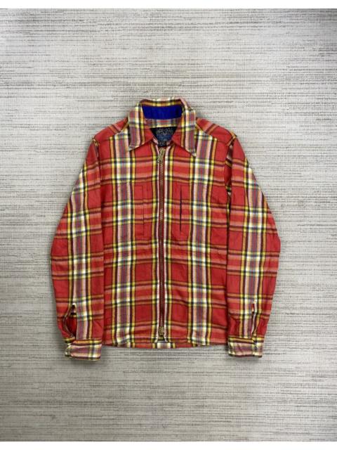 Other Designers If Six Was Nine × Japanese Brand × Vintage - Vintage Vel Vet Blue Red Checked Flannel Jacket