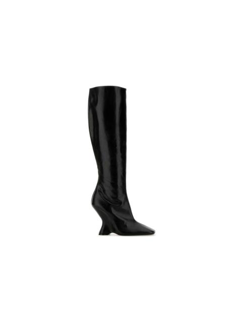 Dries Van Noten LEATHER WEDGE TALL BOOTS (BLACK)