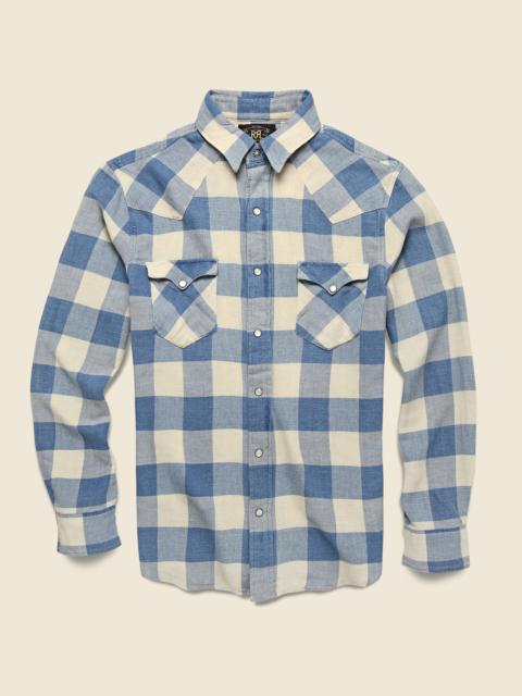 RRL by Ralph Lauren Slim Fit Buffalo Western Shirt - Indigo/Cream