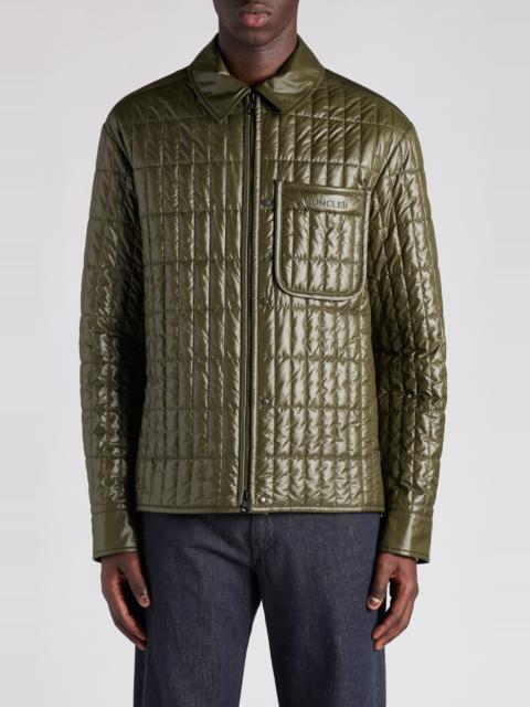 Moncler Madiere Vertical Quilted Shirt Jacket in Deep Depths at Nordstrom