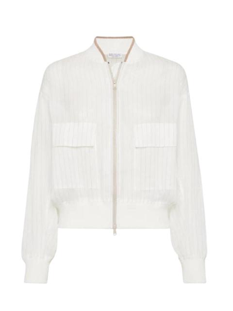 Brunello Cucinelli Brunello Cucinelli Women Striped Bomber Jacket