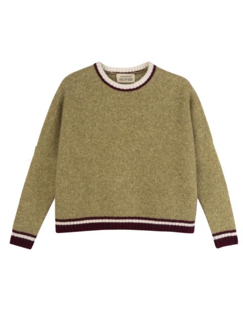 Longchamp Round collar jumper Pistachio/Burgundy - OTHER