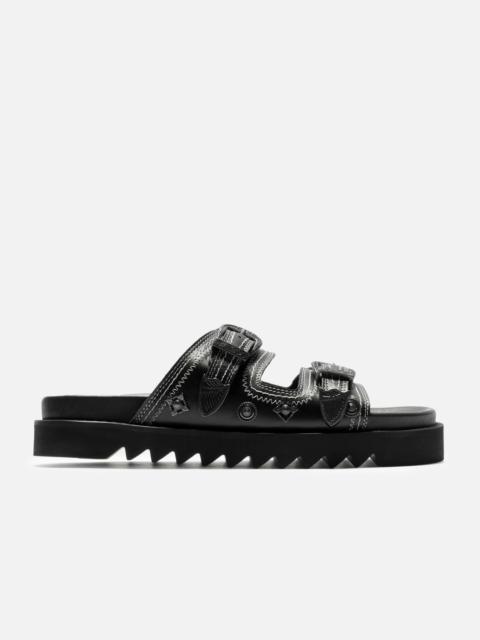 TOGA VIRILIS BLACK BUCKLE SANDALS