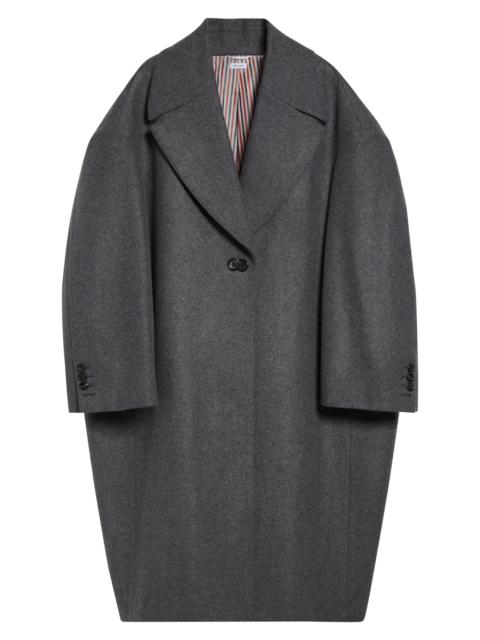 Thom Browne Thom Browne Melton Wool Cocoon Coat in Dark Grey at Nordstrom
